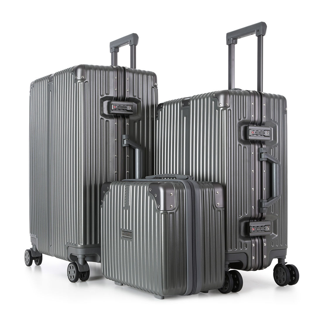 Kit de Viagem com 3 Peças Policarbonato ABS Noruega Maloa Chumbo