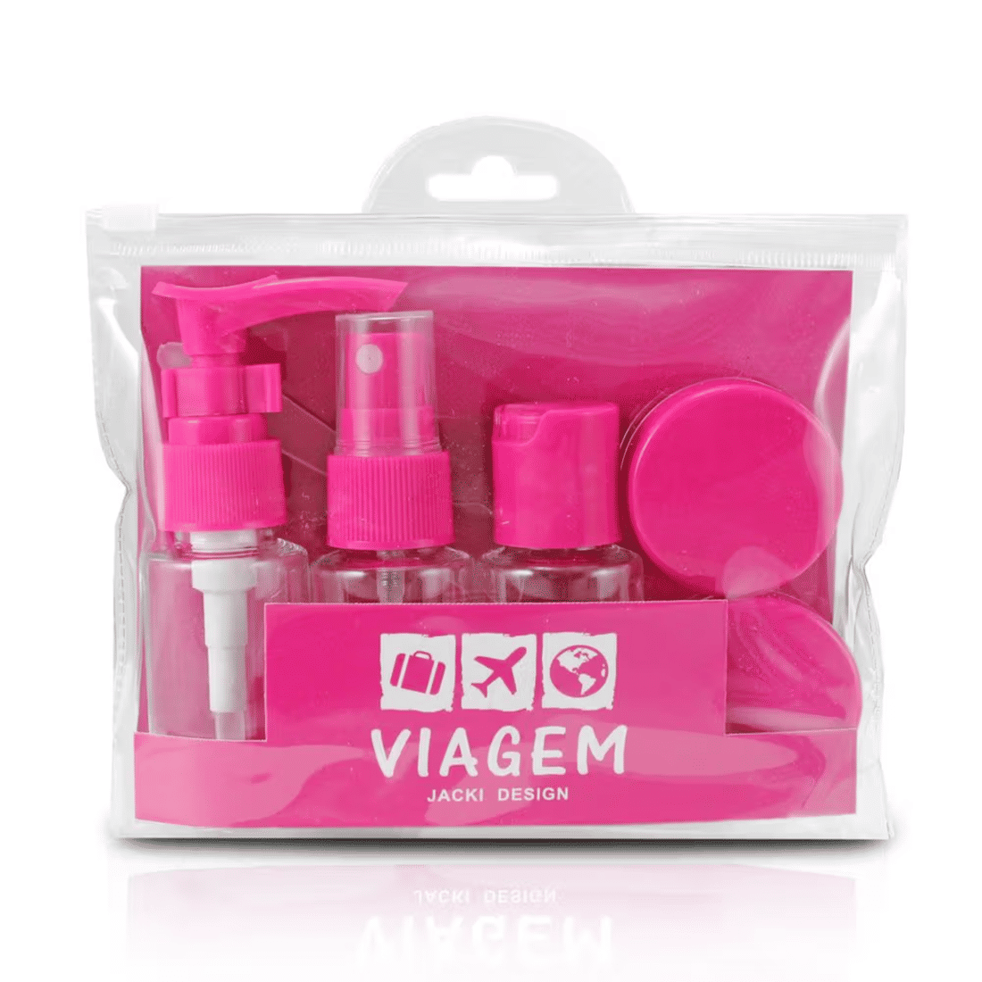 Kit de Mala Pequena de Bordo 10 kg Bélgica Rosa, Kit Frascos 7 Pecas, Organizador Sapato, Organizador Colorful Life e Home Spray Aroma`loa