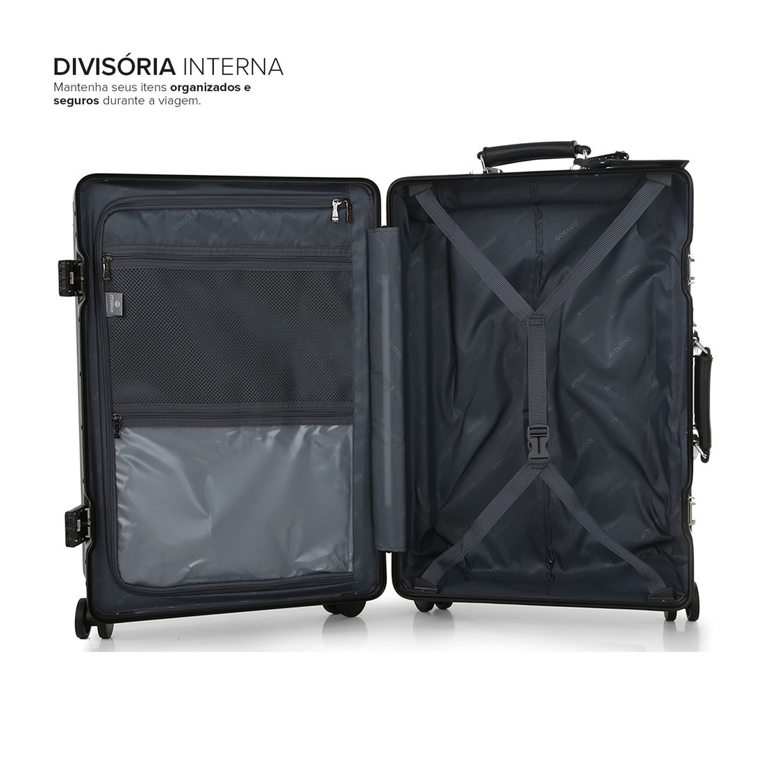 Mala de Viagem Media 23kg em Policarbonato Tóquio Maloa Preto Mala de Viagem Media 23kg em Policarbonato Tóquio Maloa Preto