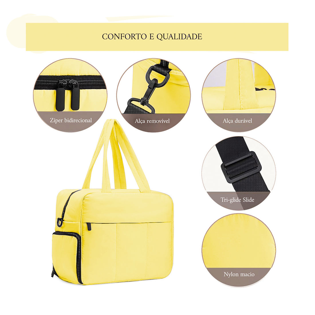 Kit de Viagem Confort Bag 3 Peças Maloa Amarelo Kit de Viagem Confort Bag 3 Peças Maloa Amarelo