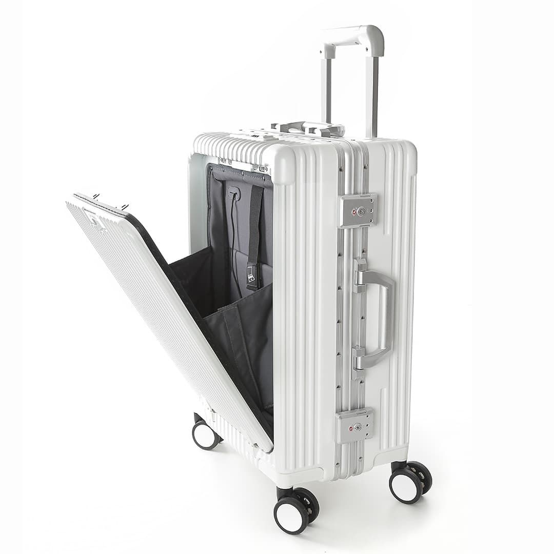 Conjunto Mala de Viagem Pequena de Bordo 10kg Policarbonato Suécia e Frasqueira Bali Maloa Branco