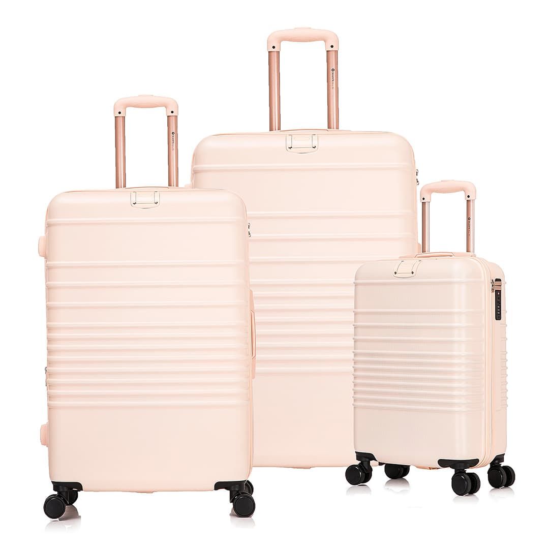 Kit de Malas de Viagem 3 Peças com Expansor M/G Maldivas Creme