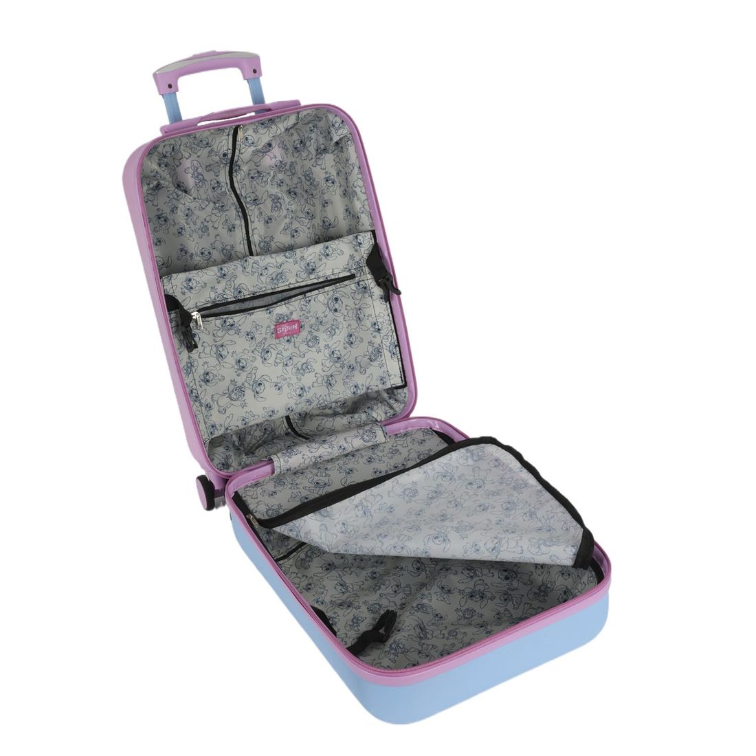 Mala de Viagem Pequena de Bordo em ABS Stitch Azul-Rosa Mala de Viagem Pequena de Bordo em ABS Stitch Azul-Rosa