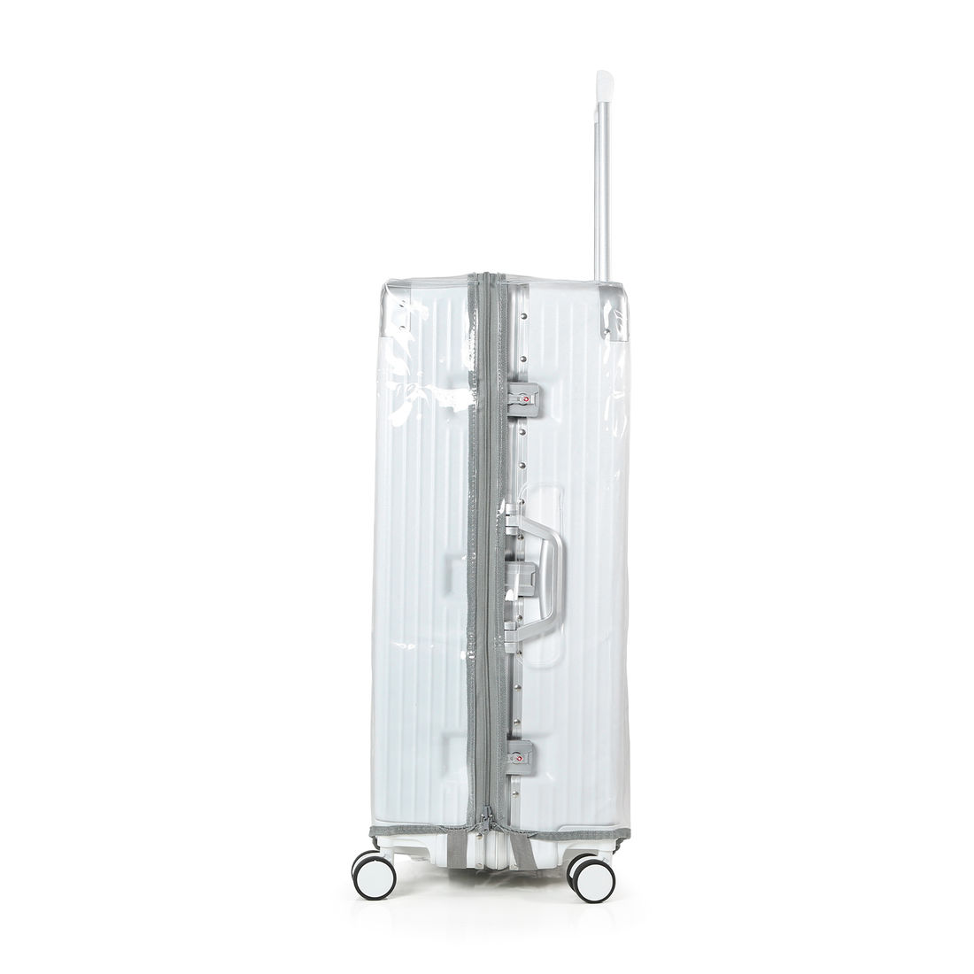 Compre Mala de Viagem Toronto Branco Grande 32kg em ABS Policarbonato e Ganhe Frasqueira e Capa Transparente