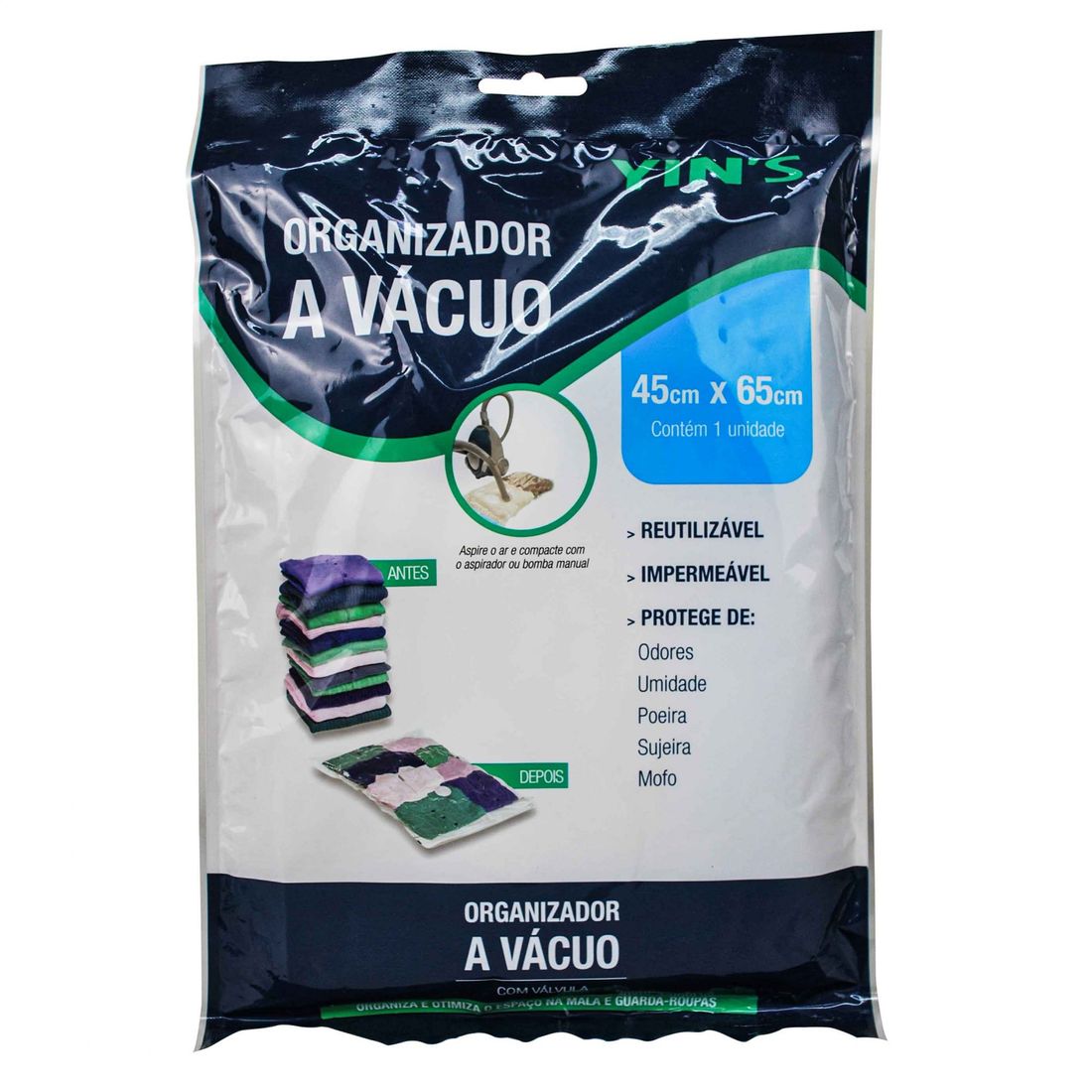 Saco Organizador de Roupa à Vácuo  45 x 65cm