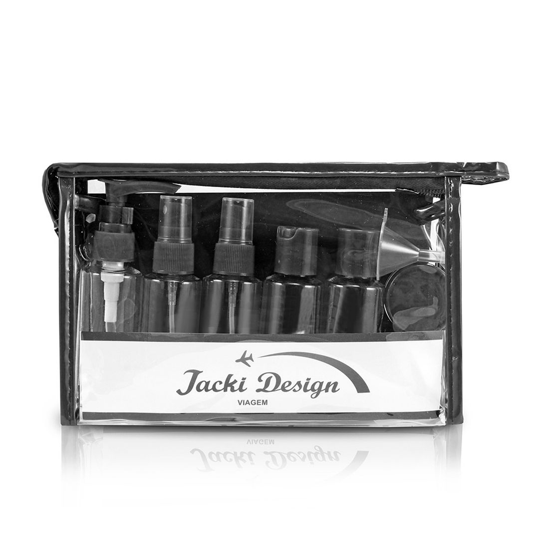 Kit de Frascos para Viagem de 10 Peças Preto Kit de Frascos para Viagem de 10 Peças Preto
