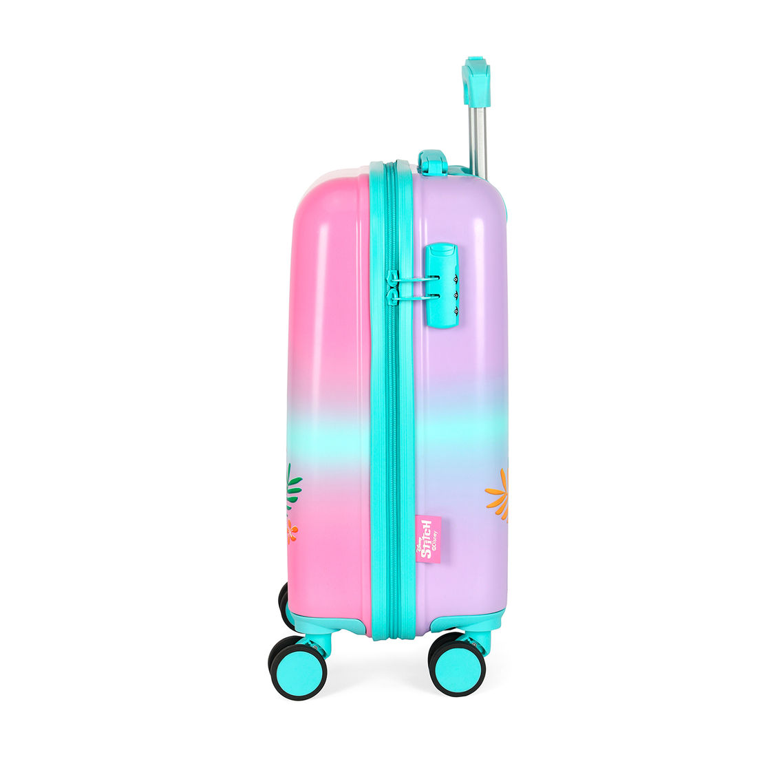 Mala de Viagem Pequena de Bordo 10kg Policarbonato Stitch e Angel Flowers