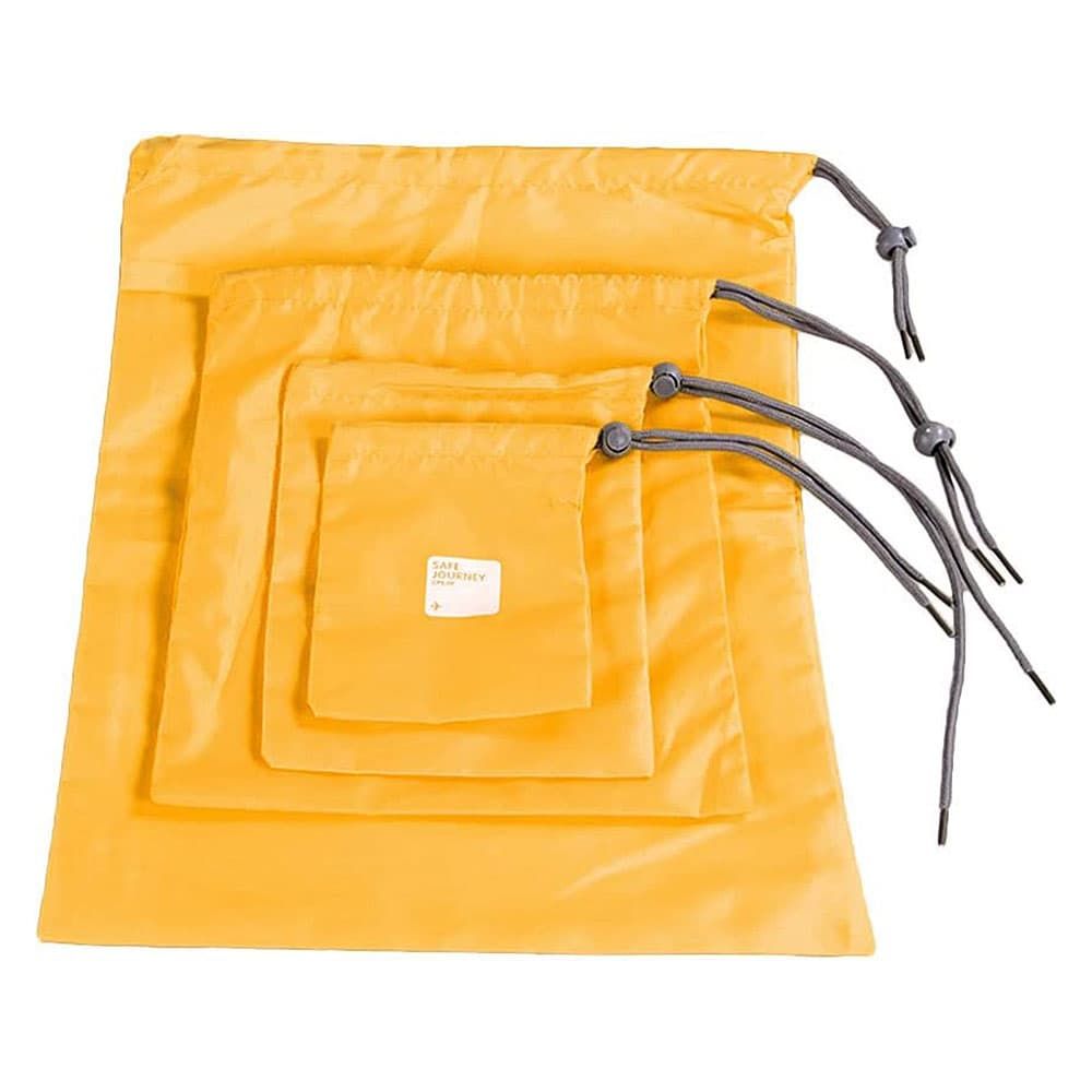 Kit Sacos Organizadores 4 Pecas Color Amarelo Kit Sacos Organizadores 4 Pecas Color Amarelo