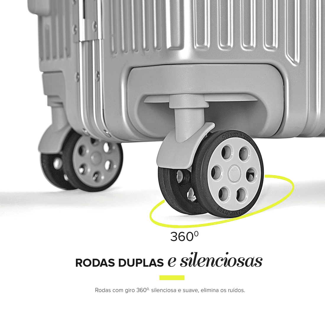 Mala de Viagem Pequena de Bordo 10kg Policarbonato ABS Noruega Maloa Prata