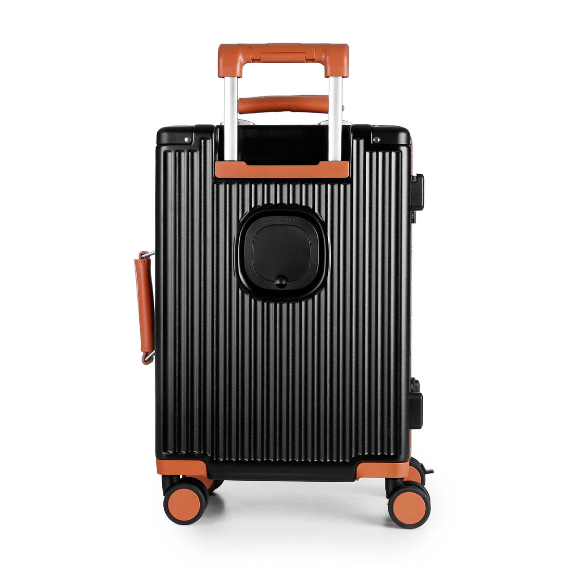 Kit  Malas de Bordo 10kg Vienna Marrom e Capri Preto em Policarbonato com Tags de Identificação Premium