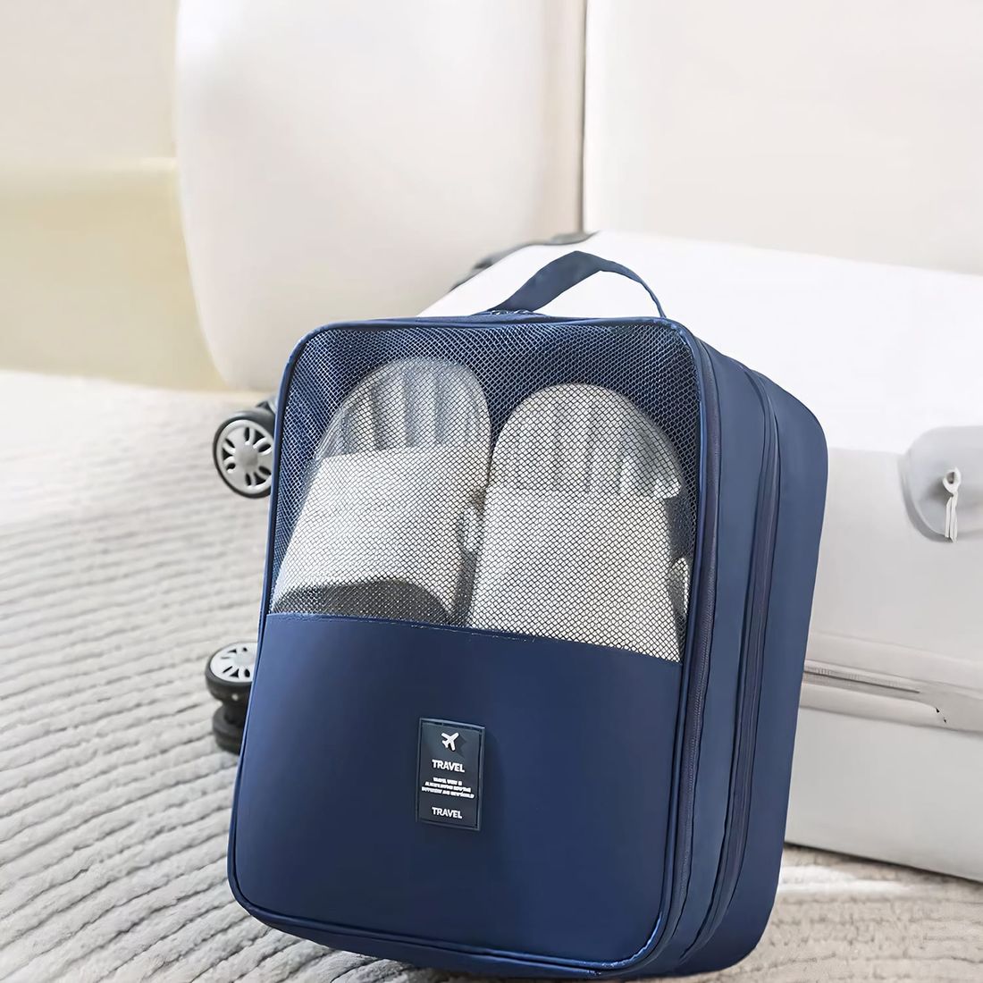 Kit de Mala Pequena de Bordo 10 kg Bélgica Azul, Kit Frascos 10 Pecas, Organizador Sapato, Organizador Laundry Pouch e Home Spray Aroma`loa Kit de Mala Pequena de Bordo 10 kg Bélgica Azul, Kit Frascos 10 Pecas, Organizador Sapato, Organizador Laundry Pouch e Home Spray Aroma`loa