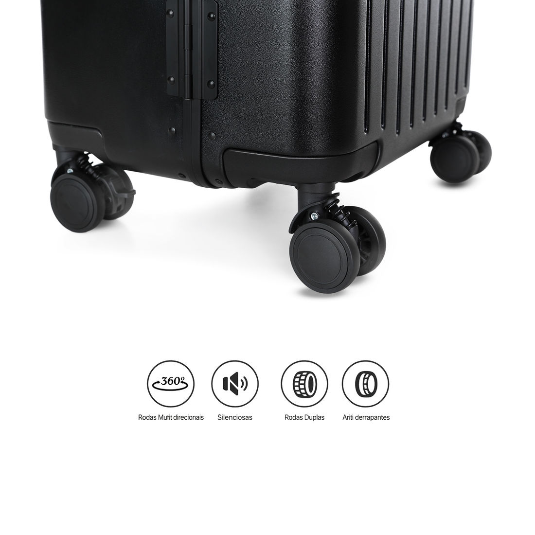 Mala de Viagem Pequena de Bordo 10 kg com Assento Infantil Policarbonato Grécia Maloa Preto Mala de Viagem Pequena de Bordo 10 kg com Assento Infantil Policarbonato Grécia Maloa Preto