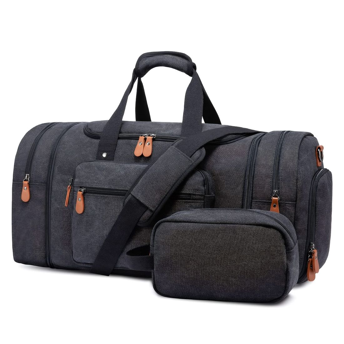 Bolsa de Viagem com Expansor Canvas Duffel Bags Chumbo Bolsa de Viagem com Expansor Canvas Duffel Bags Chumbo