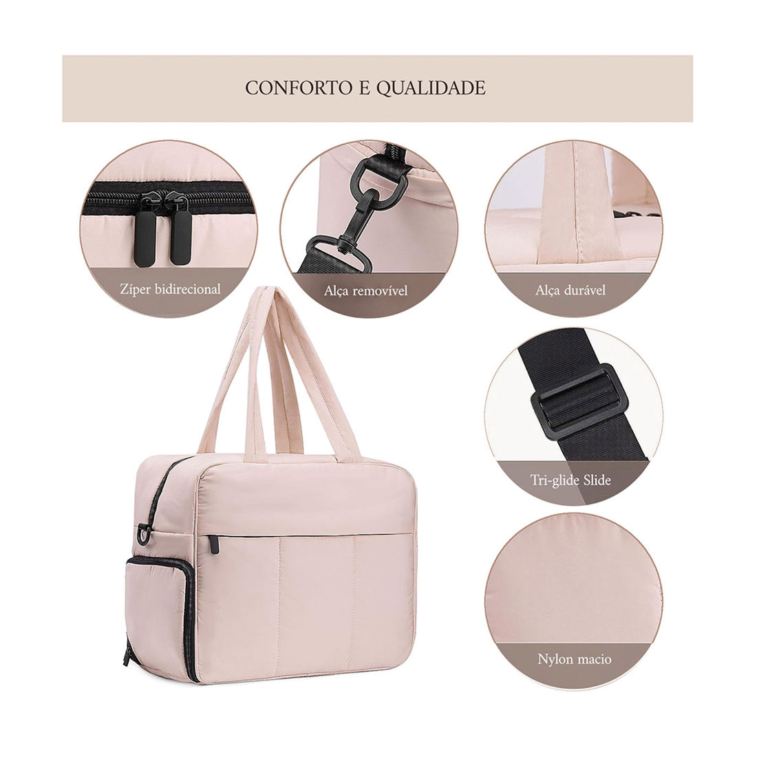 Kit de Viagem Confort Bag 3 Peças Maloa Rosa