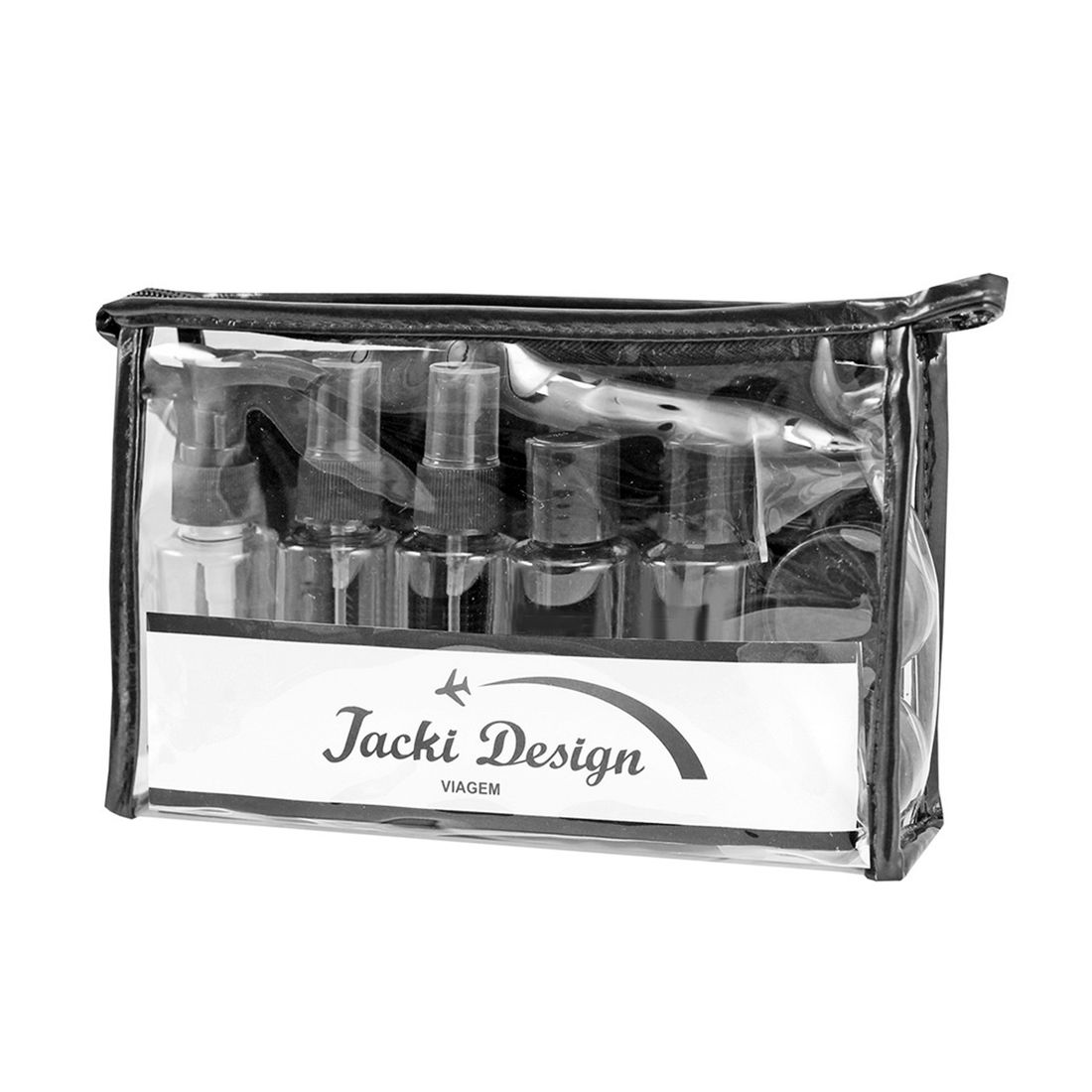 Kit de Frascos para Viagem de 10 Peças Preto Kit de Frascos para Viagem de 10 Peças Preto