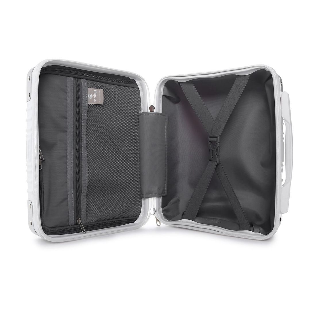 Compre Kit de Malas de Viagem Toronto Branca Media 23kg, Grande 32kg e Frasqueira e Leve 2 Capas Transparentes Cinza