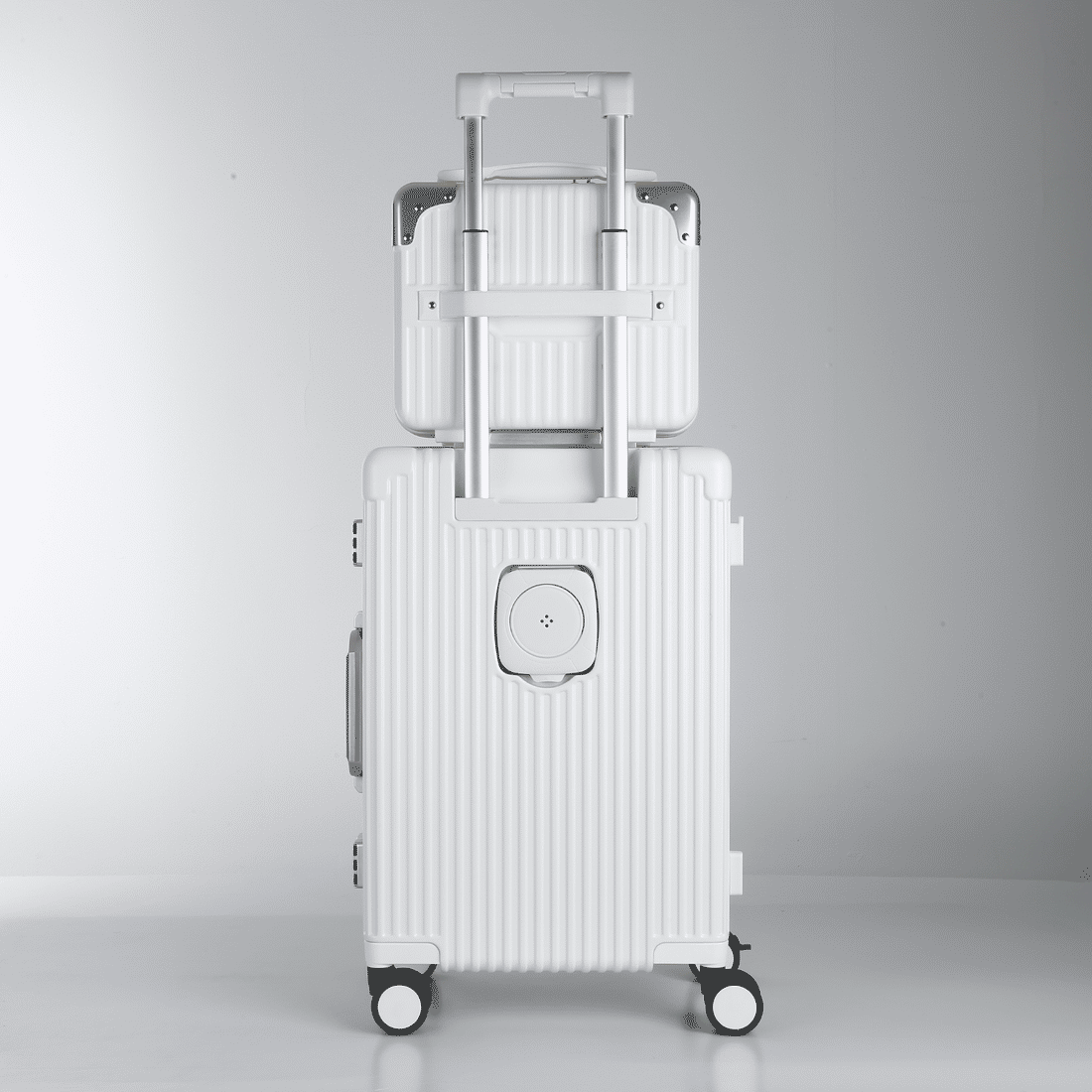 Conjunto Mala de Viagem Pequena de Bordo 10kg Policarbonato Suécia e Frasqueira Bali Maloa Branco