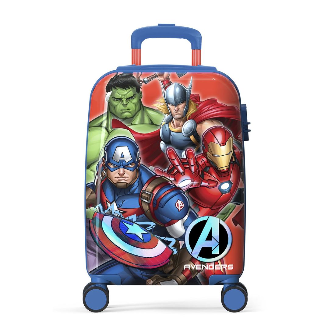 Mala de Viagem Pequena de Bordo Infantil em Policarbonato Vingadores Azul Mala de Viagem Pequena de Bordo Infantil em Policarbonato Vingadores Azul