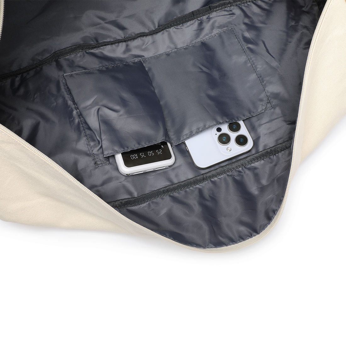 Bolsa de Viagem em Lona com Couro Sintético Urban Maloa Bege Bolsa de Viagem em Lona com Couro Sintético Urban Maloa Bege