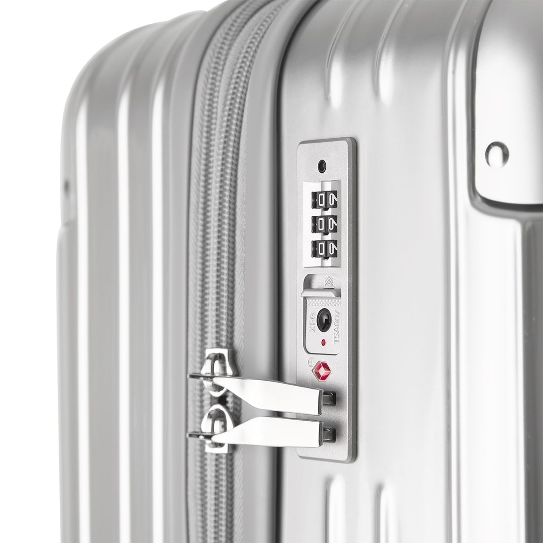 Kit de Viagem com 4 Peças ABS Policarbonato com Expansor Brasil Maloa Prata