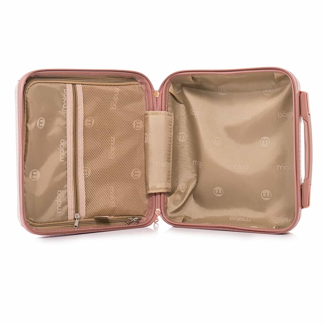 Conjunto de Mala Pequena de Bordo 10kg e Frasqueira Croácia Maloa Bege