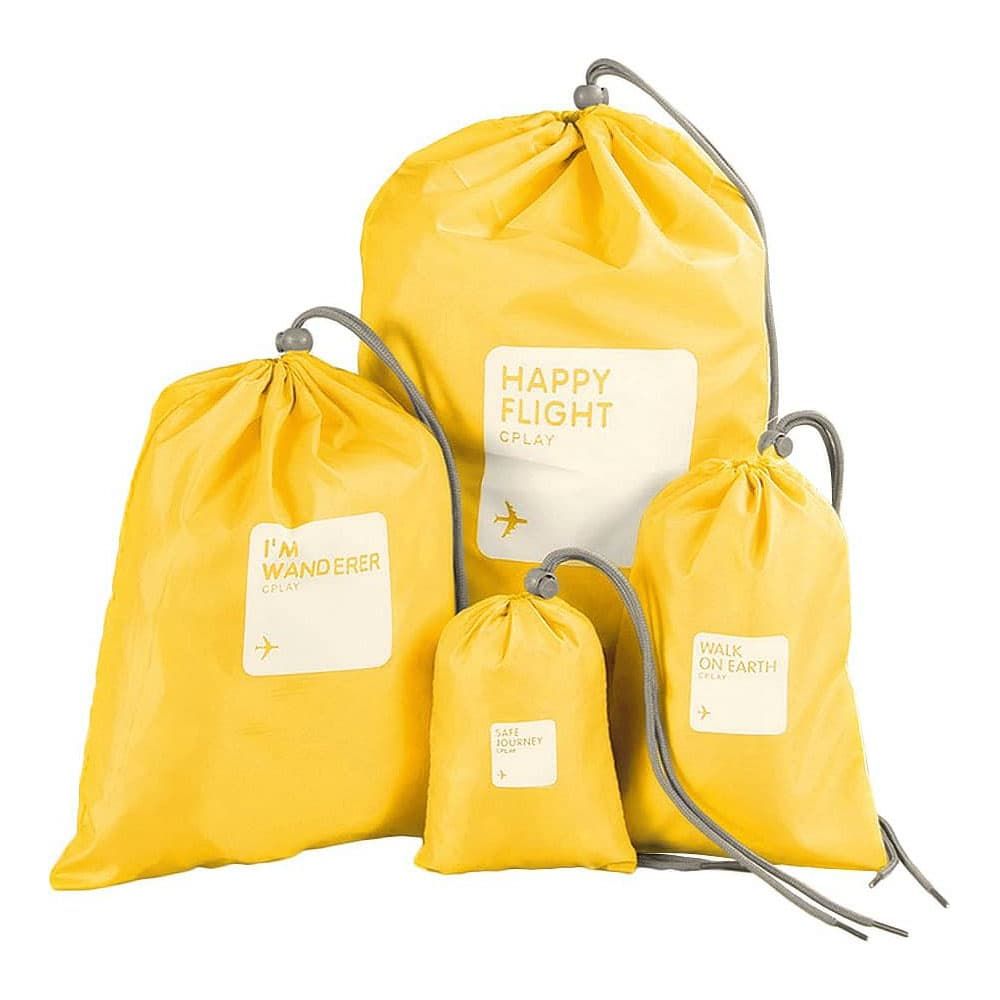 Kit Sacos Organizadores 4 Pecas Color Amarelo Kit Sacos Organizadores 4 Pecas Color Amarelo