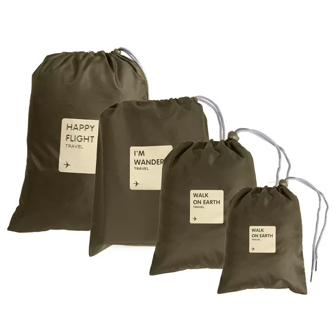 Kit Sacos Organizadores 4 Peças Color Marrom