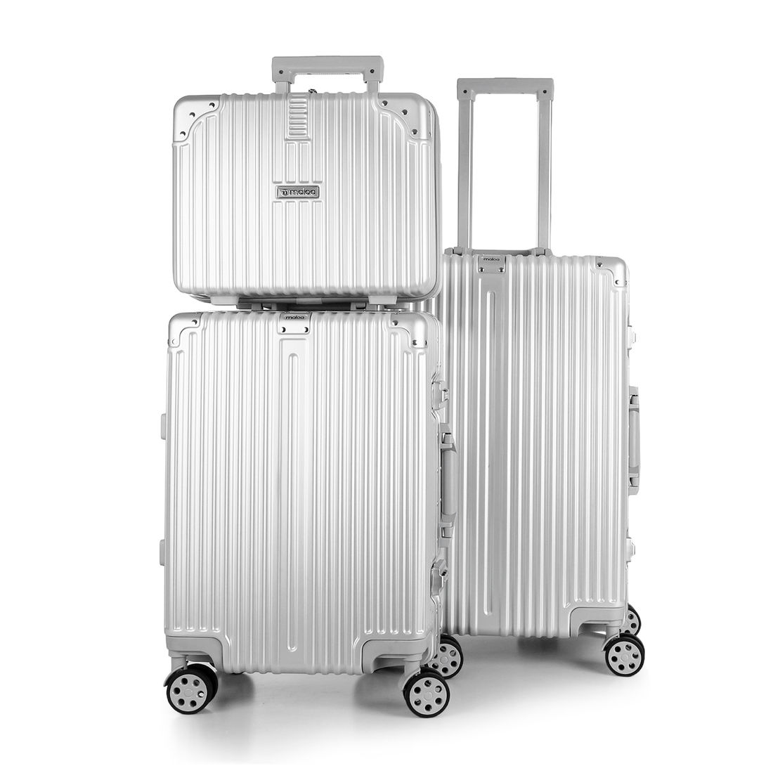 Kit de Viagem com 3 Peças Policarbonato ABS Noruega Maloa Prata