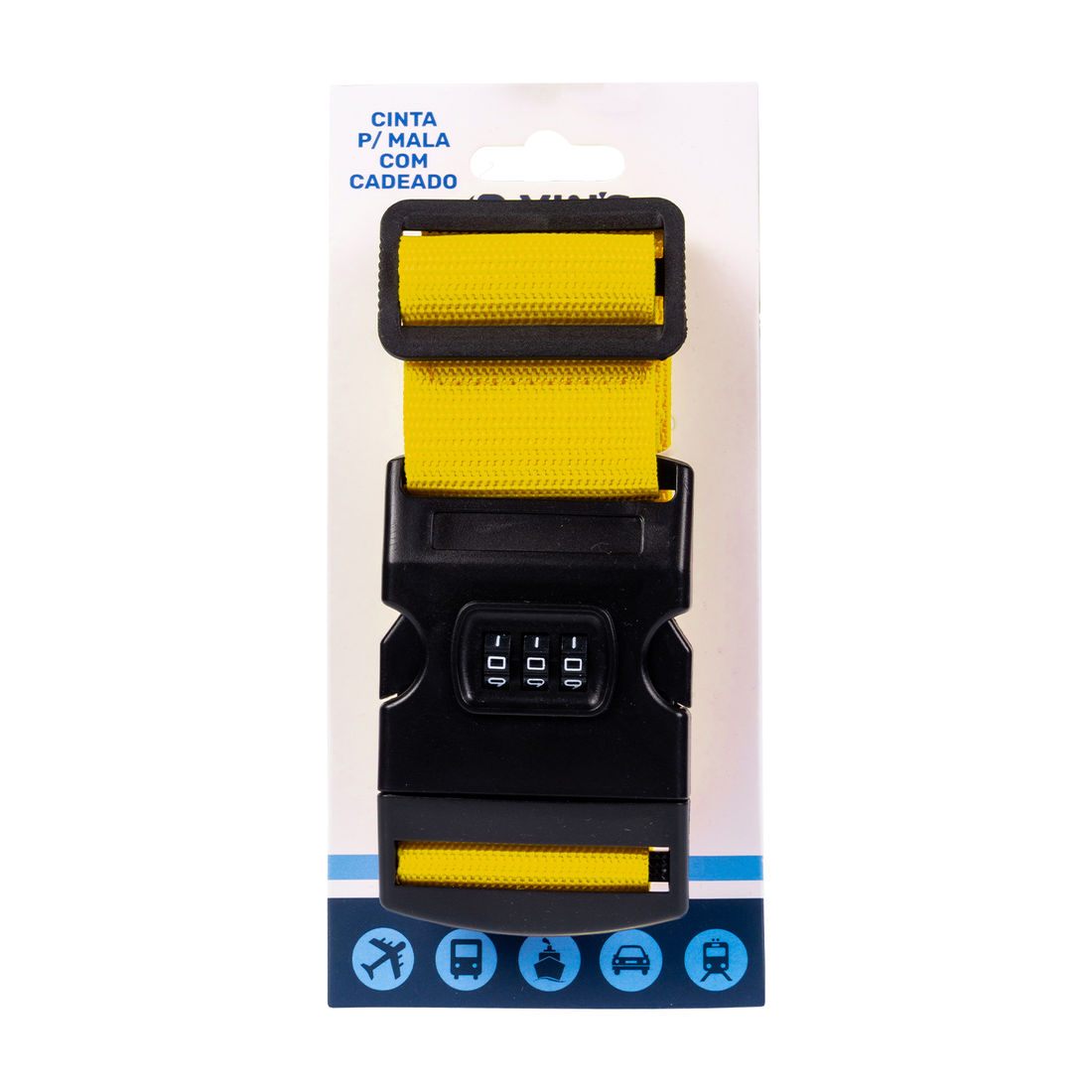 Cinta para Mala de Viagem com Cadeado Numérico Amarelo Cinta para Mala de Viagem com Cadeado Numérico Amarelo