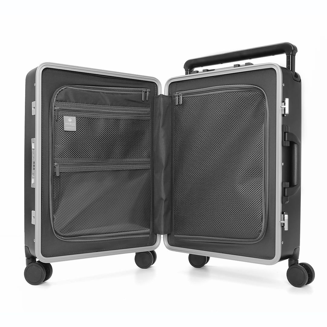 Kit de Malas de Viagem Média 23 kg e Pequena de Bordo 10kg PC Dinamarca Preto