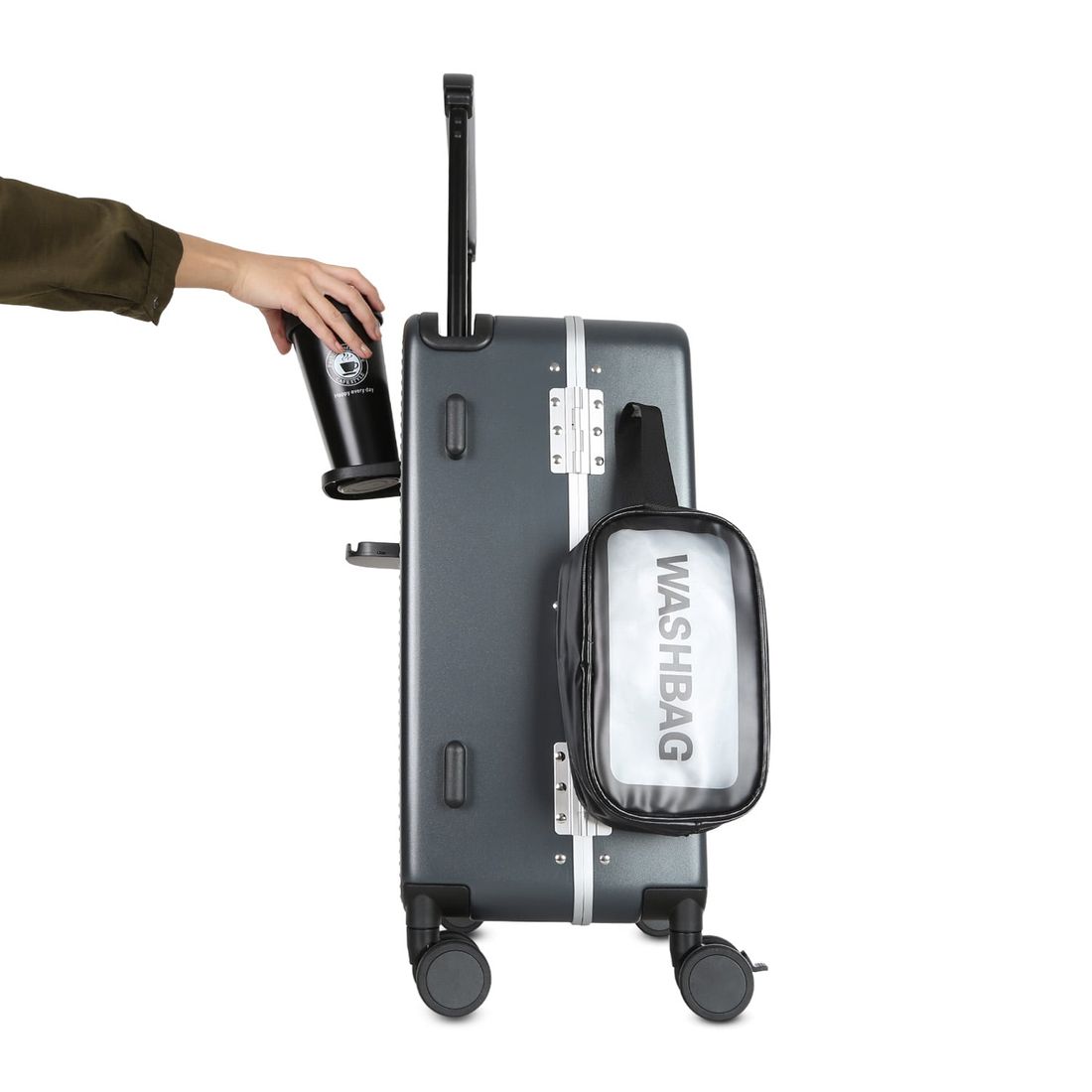 Mala de Viagem Pequena de Bordo 10 kg em Policarbonato Barcelona Maloa Chumbo Mala de Viagem Pequena de Bordo 10 kg em Policarbonato Barcelona Maloa Chumbo