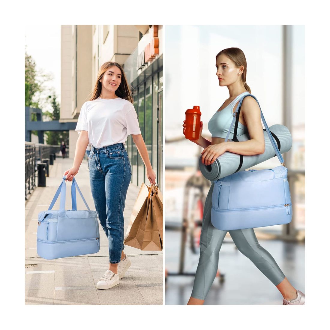 Kit Completo Brasil Branco, Kit Frasco 7 Pecas, Bolsa Journey e Kit Organizador Laundry Azul