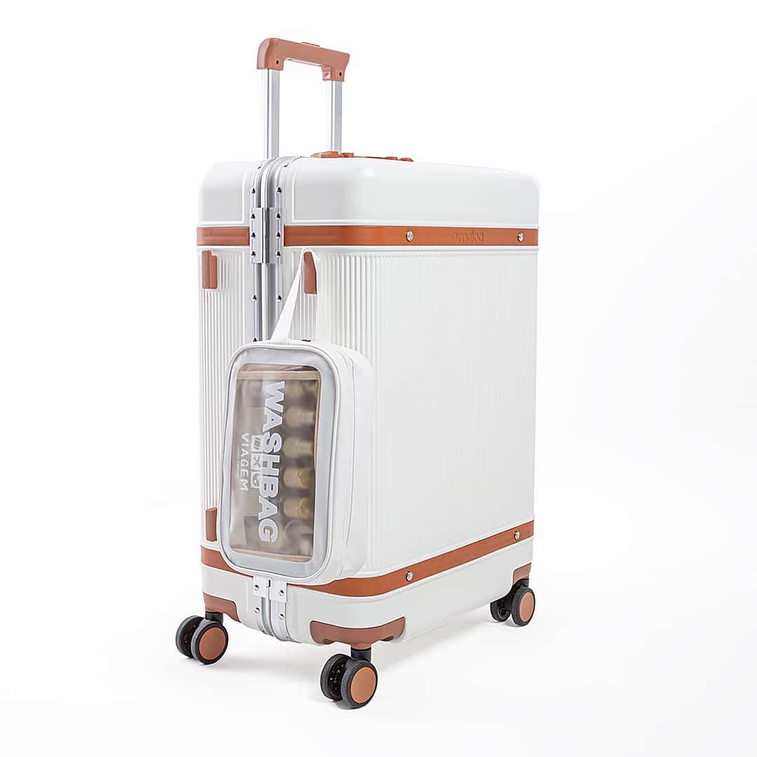 Mala de Viagem Pequena de Bordo 10kg Policarbonato Roma Maloa Branco
