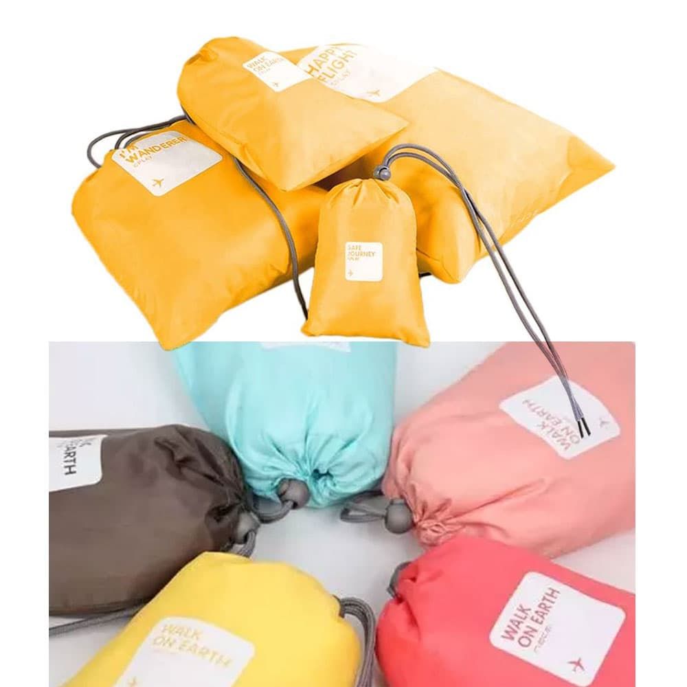Kit Sacos Organizadores 4 Pecas Color Amarelo Kit Sacos Organizadores 4 Pecas Color Amarelo
