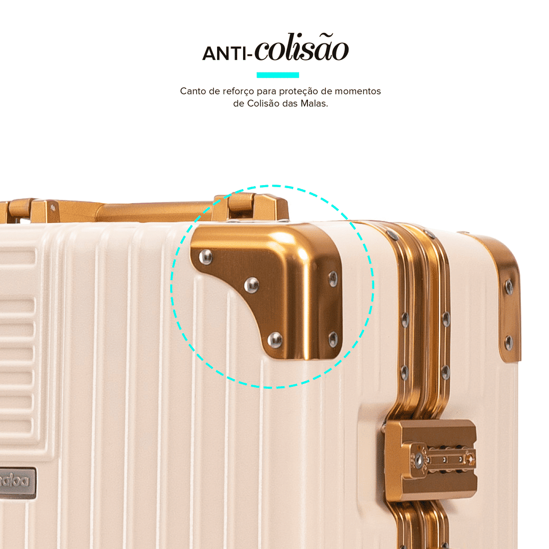 Mala de Viagem Grande 32 kg ABS Policarbonato Toronto Maloa Bege Mala de Viagem Grande 32 kg ABS Policarbonato Toronto Maloa Bege