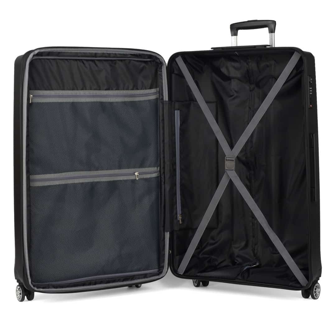 Mala De Viagem Grande 32kg em Polipropeleno Milão Preto com Expansor Mala De Viagem Grande 32kg em Polipropeleno Milão Preto com Expansor