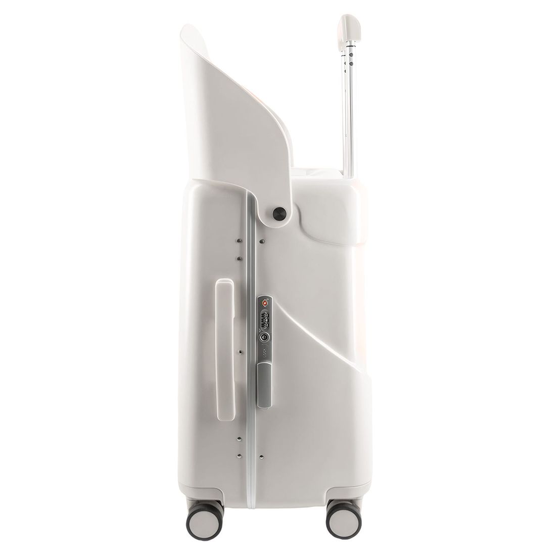 Mala de Viagem Pequena de Bordo 10 kg com Assento Infantil Policarbonato Grécia Maloa Branco Mala de Viagem Pequena de Bordo 10 kg com Assento Infantil Policarbonato Grécia Maloa Branco