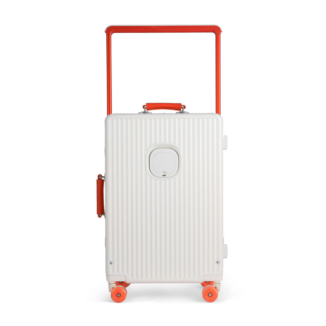 Kit Malas de Bordo 10kg Veneza Maloa Branco e Preto em Policarbonato com Kit Organizador 7 Peças Bege
