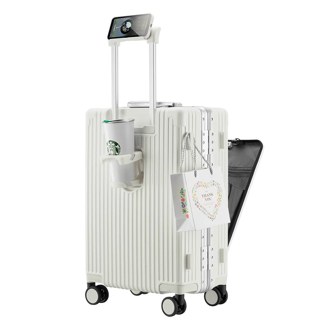 Kit de Mala Pequena de Bordo 10 kg Suécia Branco, Frasqueira Bali, Organizador Porta Sapato e Kit Frascos 7 Pcs Cinza