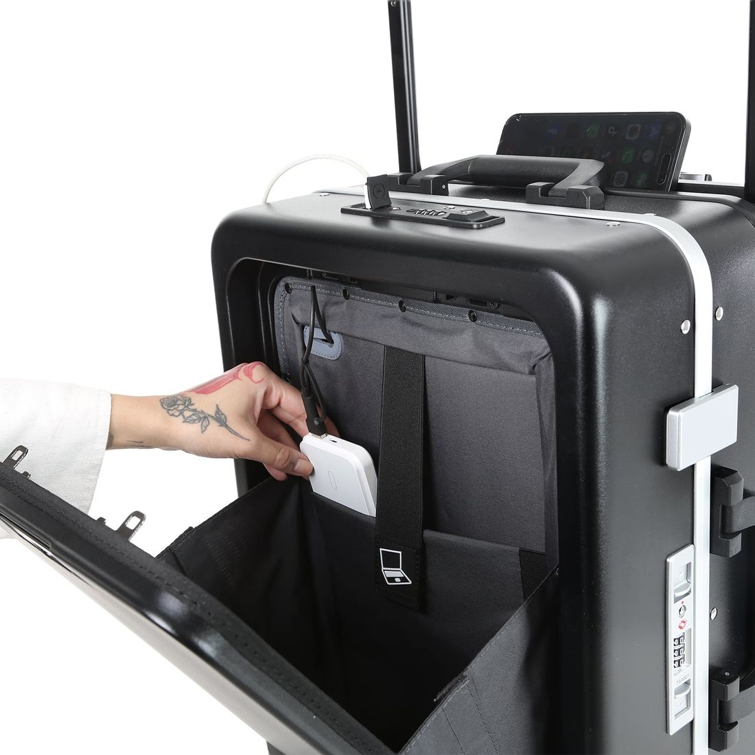 Mala de Viagem Pequena de Bordo 10 kg em Policarbonato Barcelona Maloa Preto Mala de Viagem Pequena de Bordo 10 kg em Policarbonato Barcelona Maloa Preto