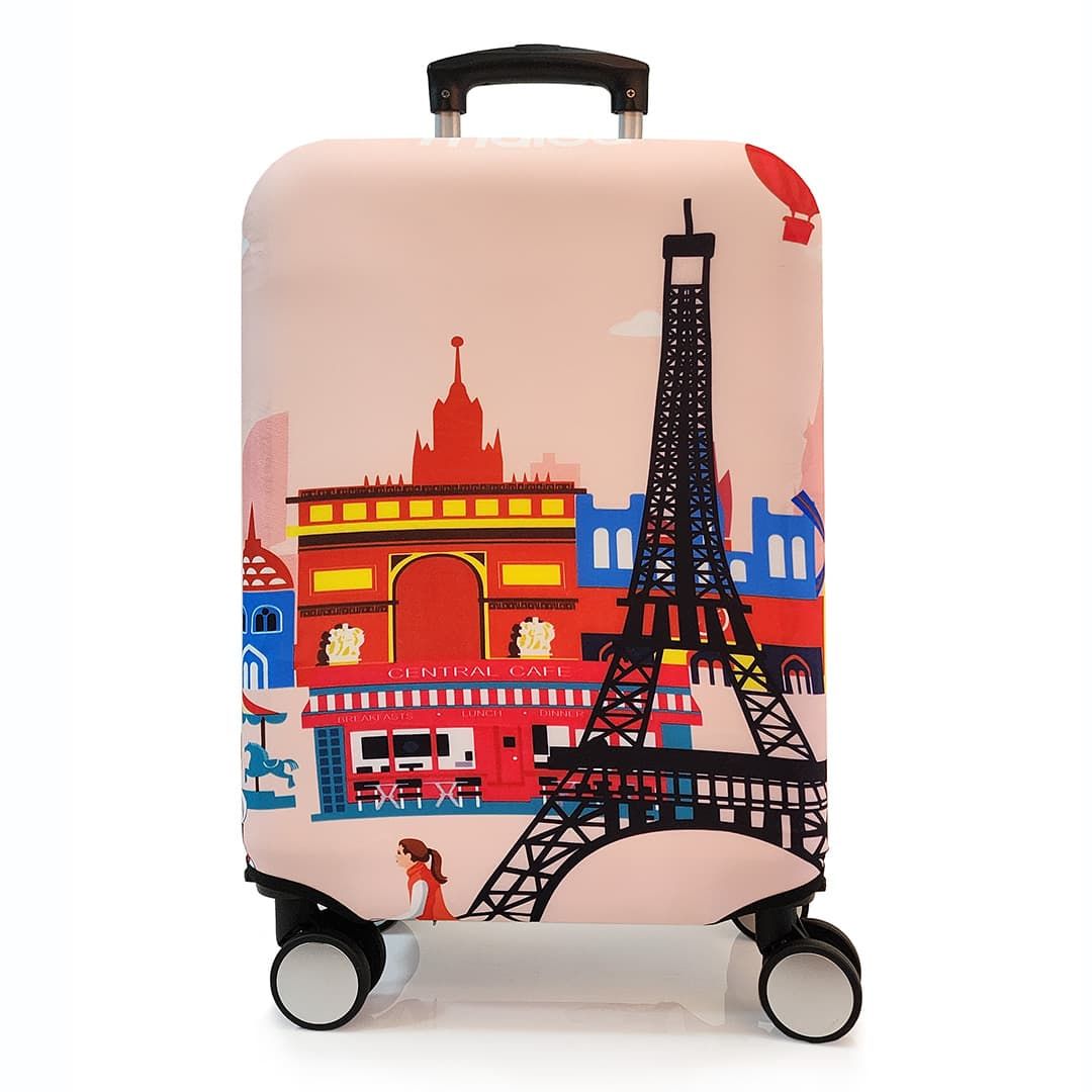 Capa de Mala Maloa Alça Tradicional Torre Eiffel Rosa