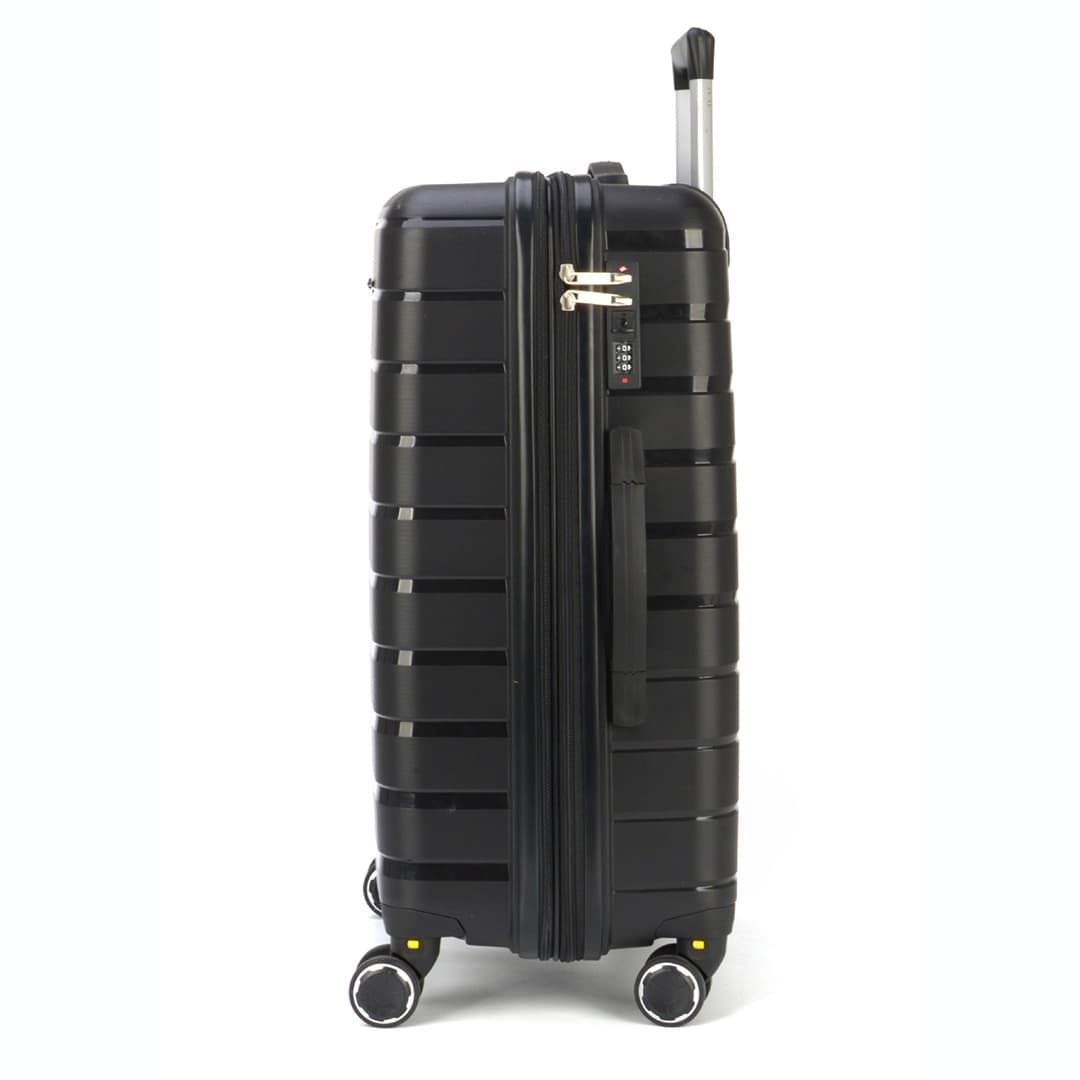 Mala de Viagem Media 22 Chamonix Preto em polipropileno e com expansor Mala de Viagem Media 22 Chamonix Preto em polipropileno e com expansor