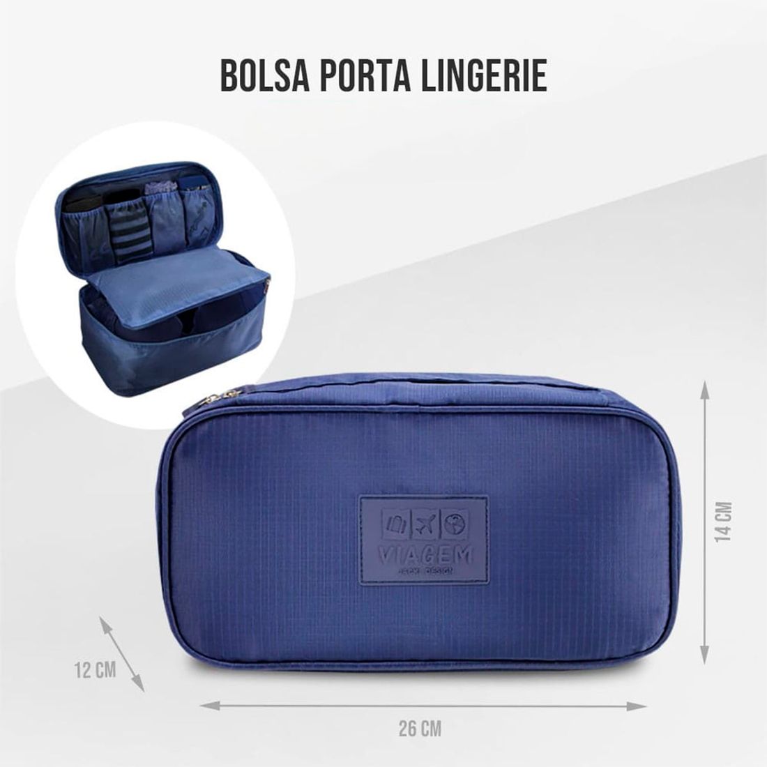 Bolsa Porta Lingerie Azul Bolsa Porta Lingerie Azul