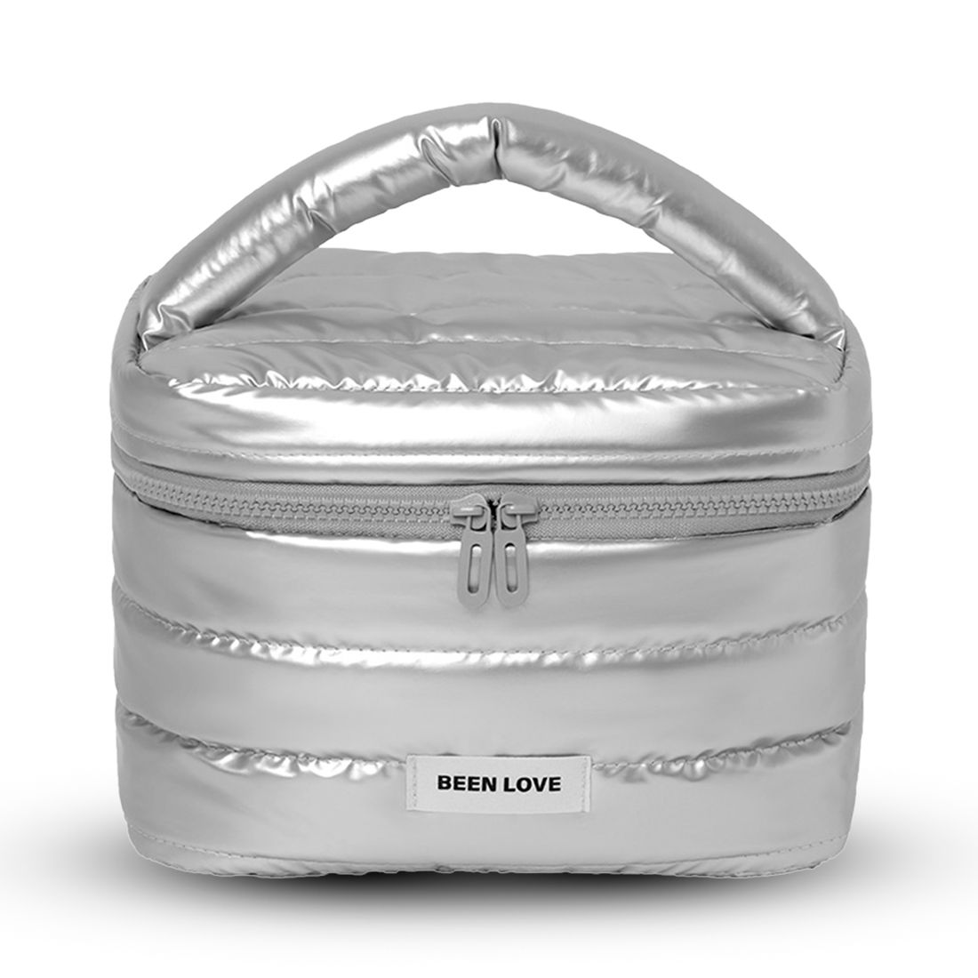 Kit de Acessórios Multifuncional com Necessaire, Porta Passaporte e Porta Notebook 14 Polegadas Puffer Maloa Prata