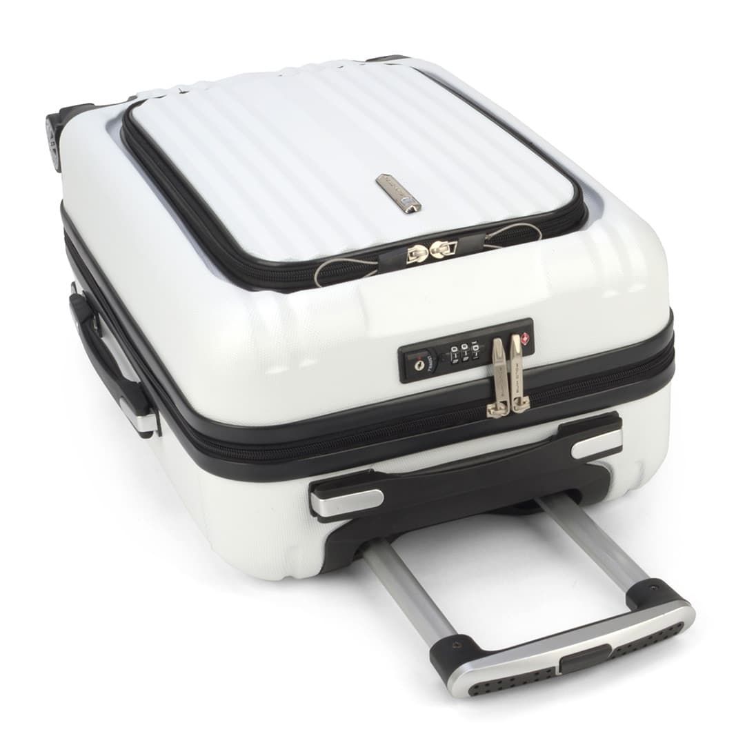 Mala de Viagem Pequena de Bordo 10kg Porta Notbook Argos Branco
