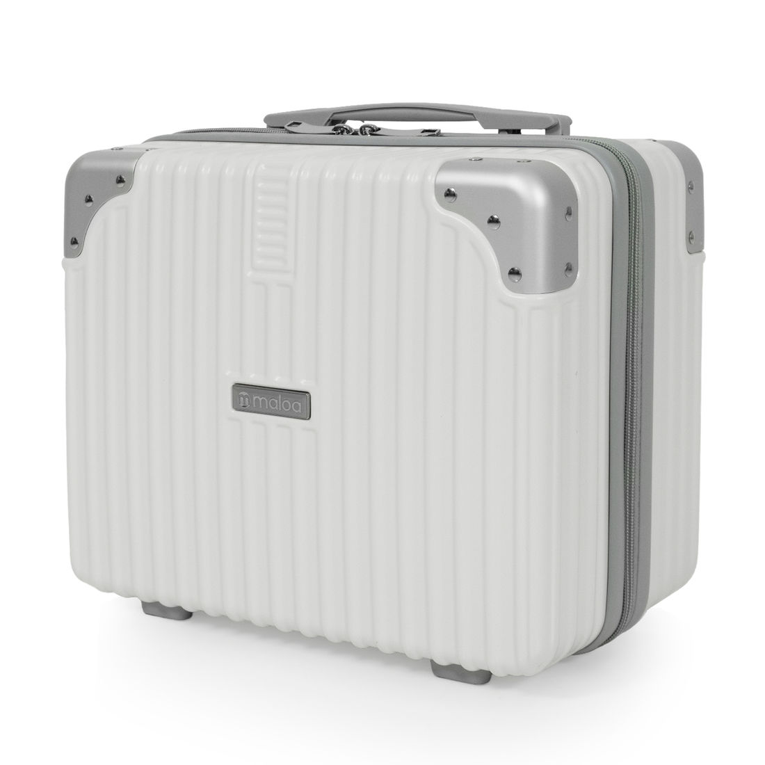 Conjunto Mala de Viagem Pequena de Bordo 10kg Policarbonato ABS Noruega Maloa Branco