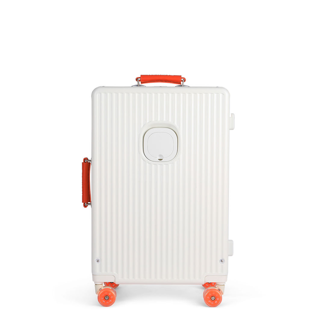 Kit Malas de Bordo 10kg Veneza Maloa Branco e Preto em Policarbonato com Kit Organizador 7 Peças Bege