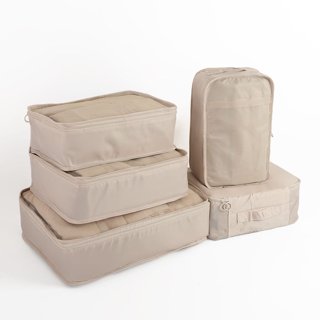 Kit de Malas de Viagem 10kg e 32 kg Amsterdam, Porta Sapato e Kit Organizador Bege