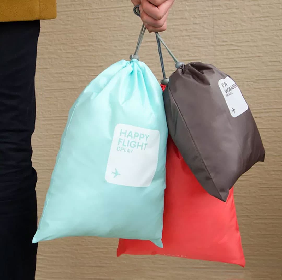 Kit Sacos Organizadores 4 Peças Color Marrom