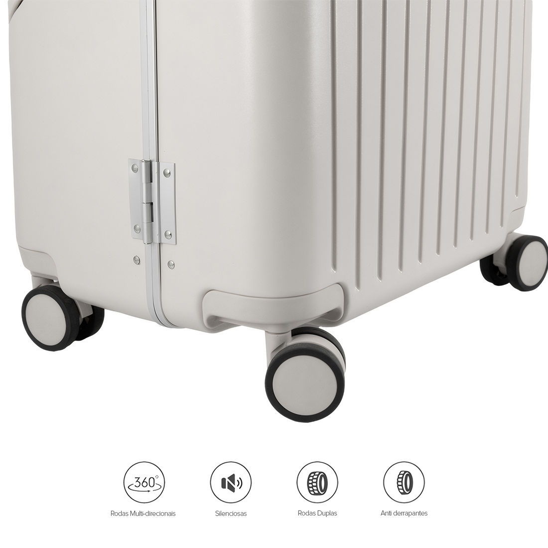 Kit Mala de Assento Grécia Media 23 kg Branca, Bolsa Confort e Tag Good Travel Branca